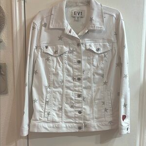 White Jean Jacket with Stars